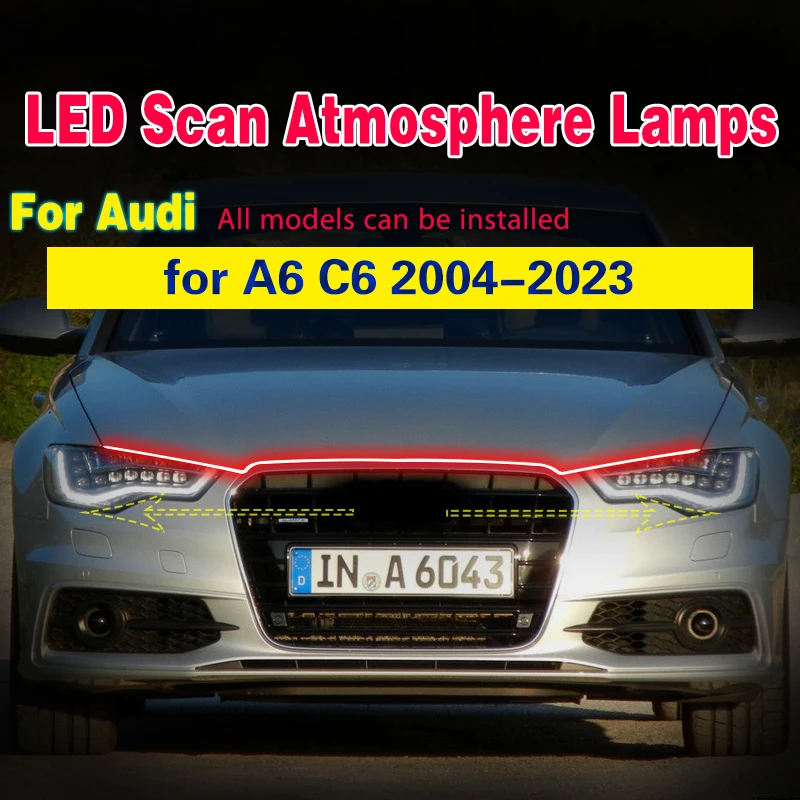 

1pcs LED DRL For AUDI A6 C6 2004-2023 Car LED DRL Daytime Running Light Scan Starting Fog Lamp Waterproof Flexible Light Strip