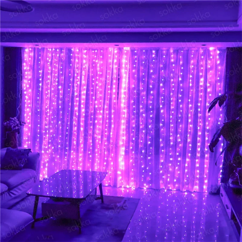 

USB занавески, гирлянды, светодиодные светильники для праздника, свадьбы, сада, 8 режимов, гирлянды для гостиной, рождественские украшения для дома