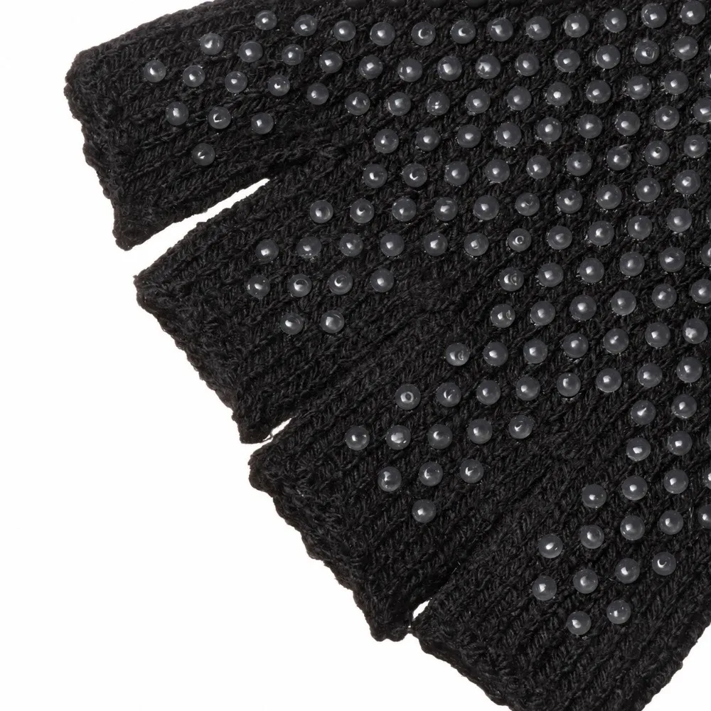 1 Pair Non-Slip Fingerless Gloves Knitted Lightweight Yoga Gloves Stretchy Sweat Absorption Fitness Glove Fitness Exercise