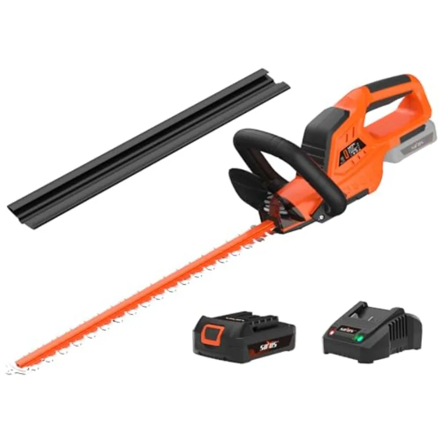 

Hedge Trimmer Cordless 20V Electric Hedge Trimmers with 22 Inch Dual Action Blades and 3/4" Cutting Capacity 2.0Ah Battery and
