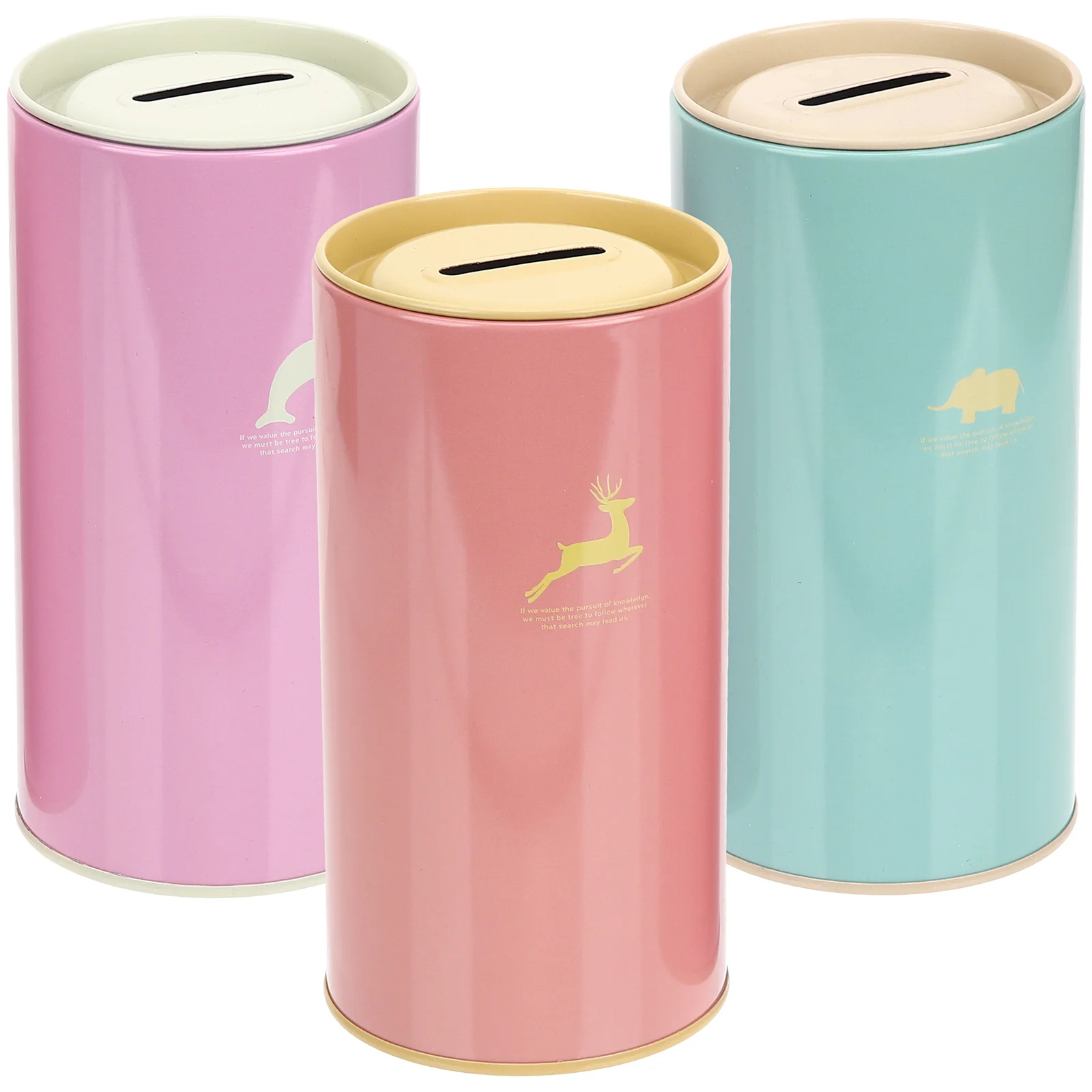 

3 Pcs Cartoon Animal Piggy Bank Tinplate Coin Bank Money Saving Box Portable Compact Saving Pot Home Decor Tinplate Storage