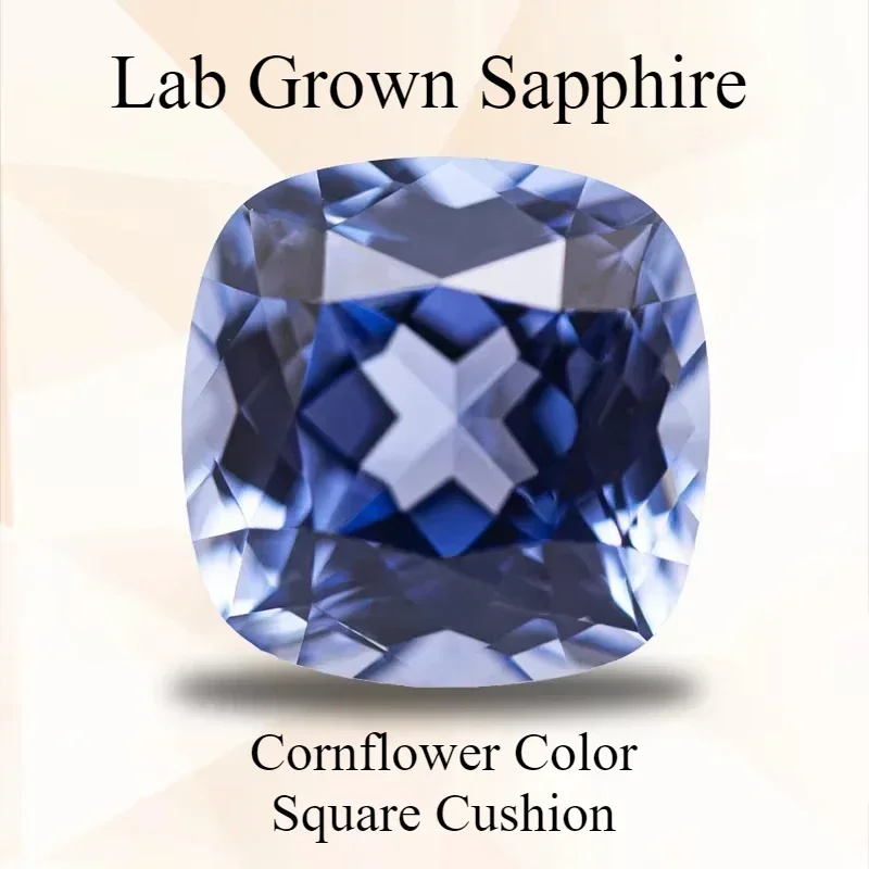 

L-лабораторная квадратная подушка с сапфиром цвета васильки VVS1, подвески-подвески для изготовления ювелирных изделий своими руками, материал