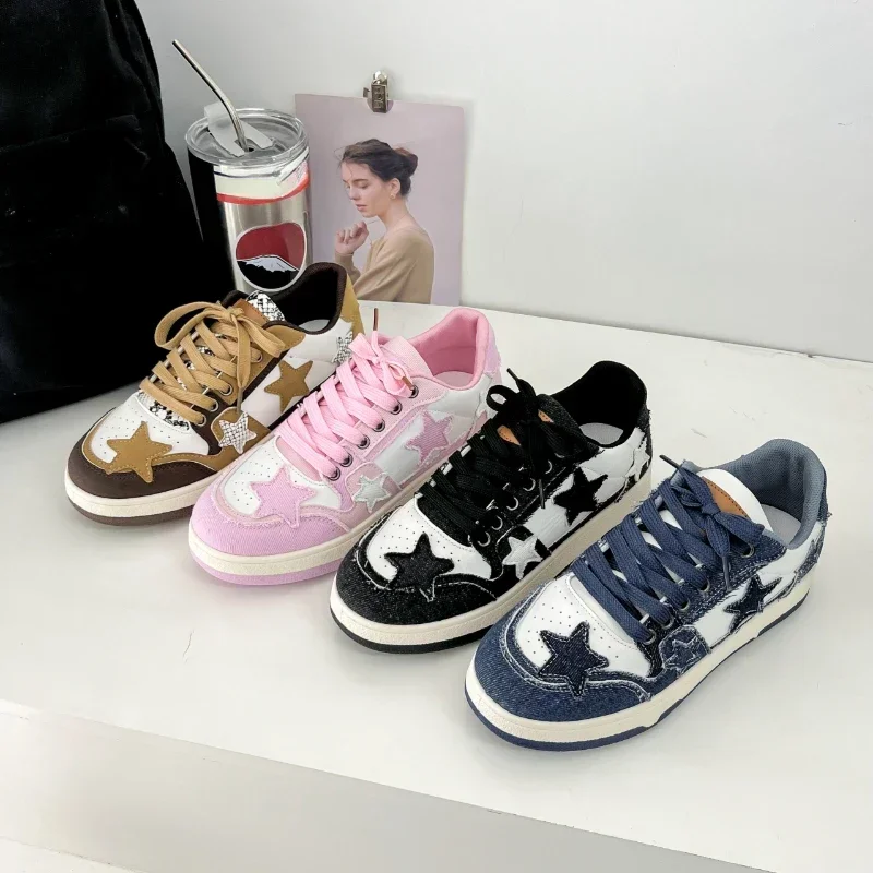 2024 Spring and Autumn Fashion New Comfortable Breathable Platform Lace-up Round Toe Sports Shoes Zapatos Mujer