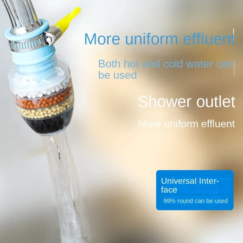 6 طبقات تصفية المياه الحنفية تنقية الحجر الطبي جوز الهند الفحم فوهة لصنبور اكسسوارات المطبخ تصفية المياه المنزلية