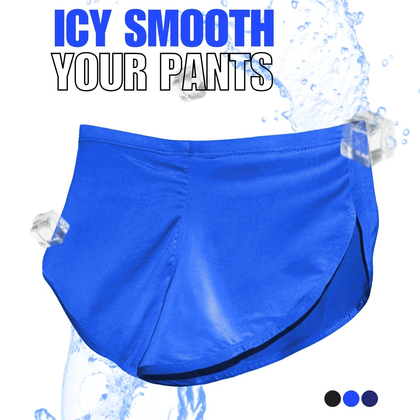 Men's Smooth Quick Dry Breathable Low Rise Sport Trunks Ice Silk Split Side Athletic Lounge Shorts Workout Running Underwear Gym