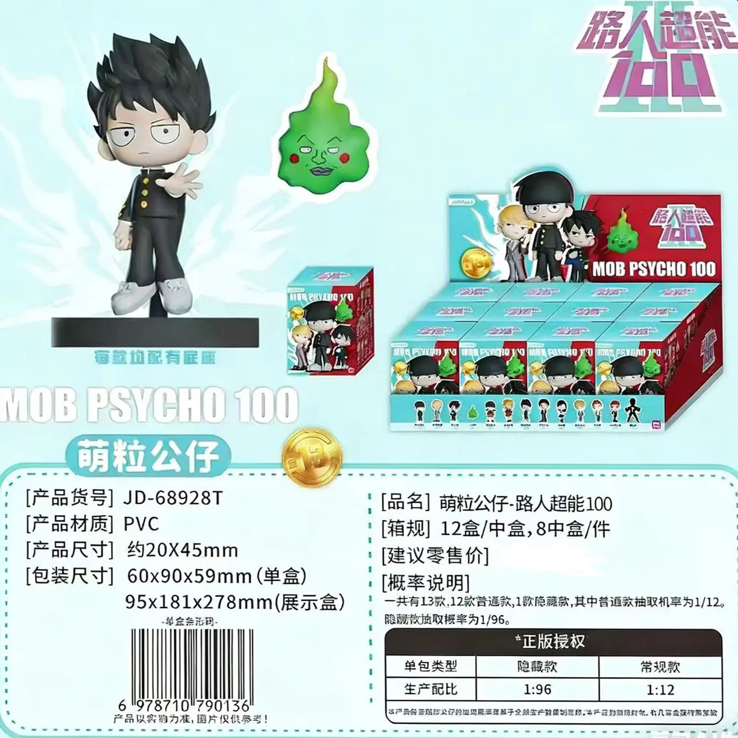 New Mob Psycho 100 Cute Particle Mini Grain Action Figurine Anime Mob  Collectible 12 Pcs in Box Gift