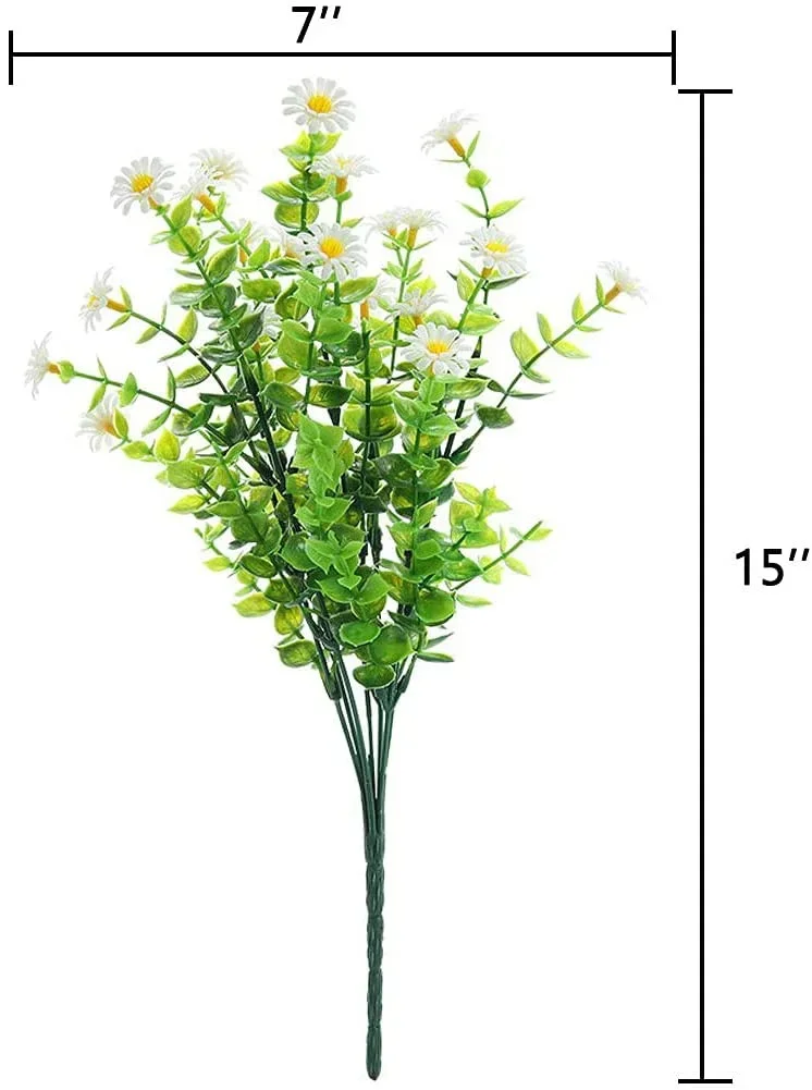 10 Bundles Artificial Small Daisy Mums Flowers Outdoor Indoor Outside Hanging Plants Garden Porch Window Wedding Farmhouse Decor image 2