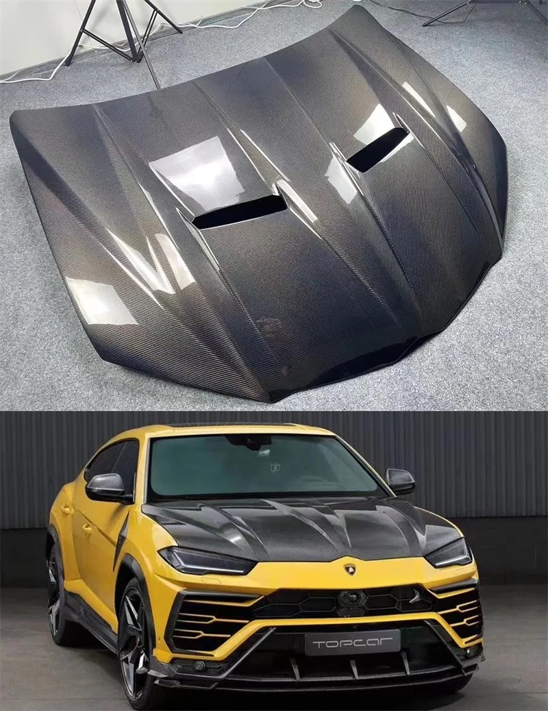 

For Lamborghini Urus Topcar Style High Quality Real Carbon Fiber Front Bumper Engine Hood Vent Cover