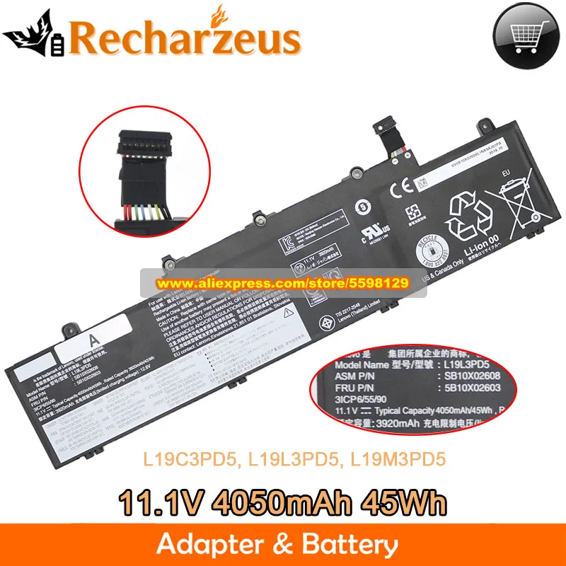 Original 4050mAh 45Wh 11.1V Battery L19L3PD5 L19M3PD5 L19C3PD5 SB10X0260 For Lenovo Thinkpad E15 E14 Gen 2 20TA000DGE 20T9S00K00