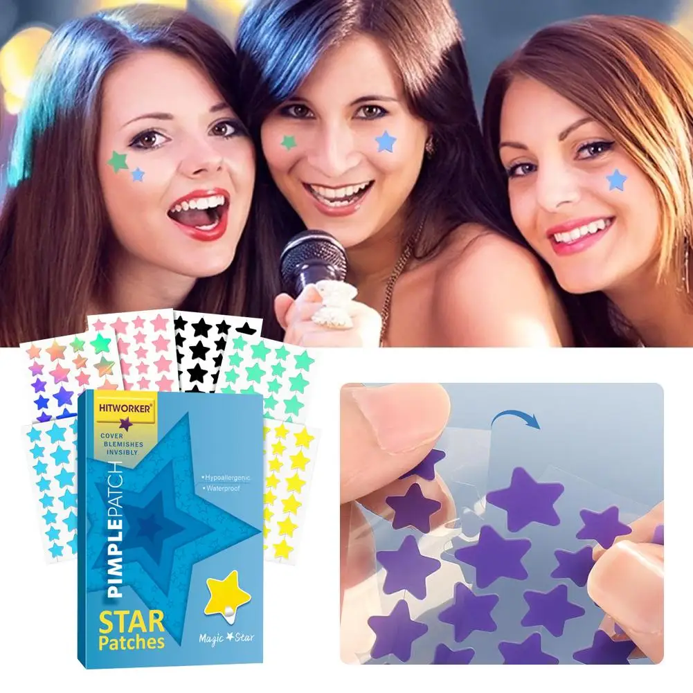 168 Plasterków na Pryszcze Plasterki na Trądzik w Kształcie Gwiazdek Nawilżające do Zakrywania Pryszczy i Niedoskonałości
