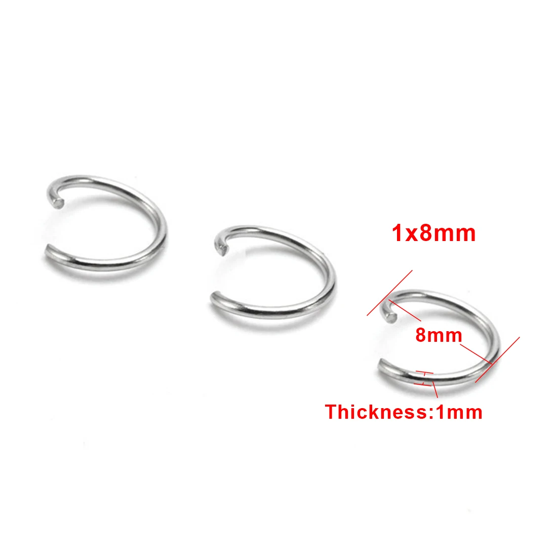 100pcs/Lot Stainless Steel Open Jump Rings Split Rings Connectors for Diy Jewelry Making Accessories Wholesale Findings