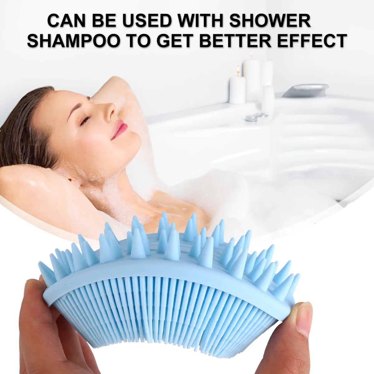 2Pcs Baby Bath Brush Silicone Scrubber Soft Skin Cleaner Gentle Body Relaxing Home Travel Baby Bath Brush