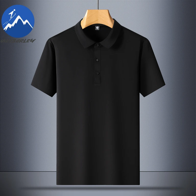 

Новая модная мужская рубашка поло с коротким рукавом для работы на открытом воздухе, удобная дышащая рубашка поло, минималистичная однотонная легкая летняя футболка с лацканами
