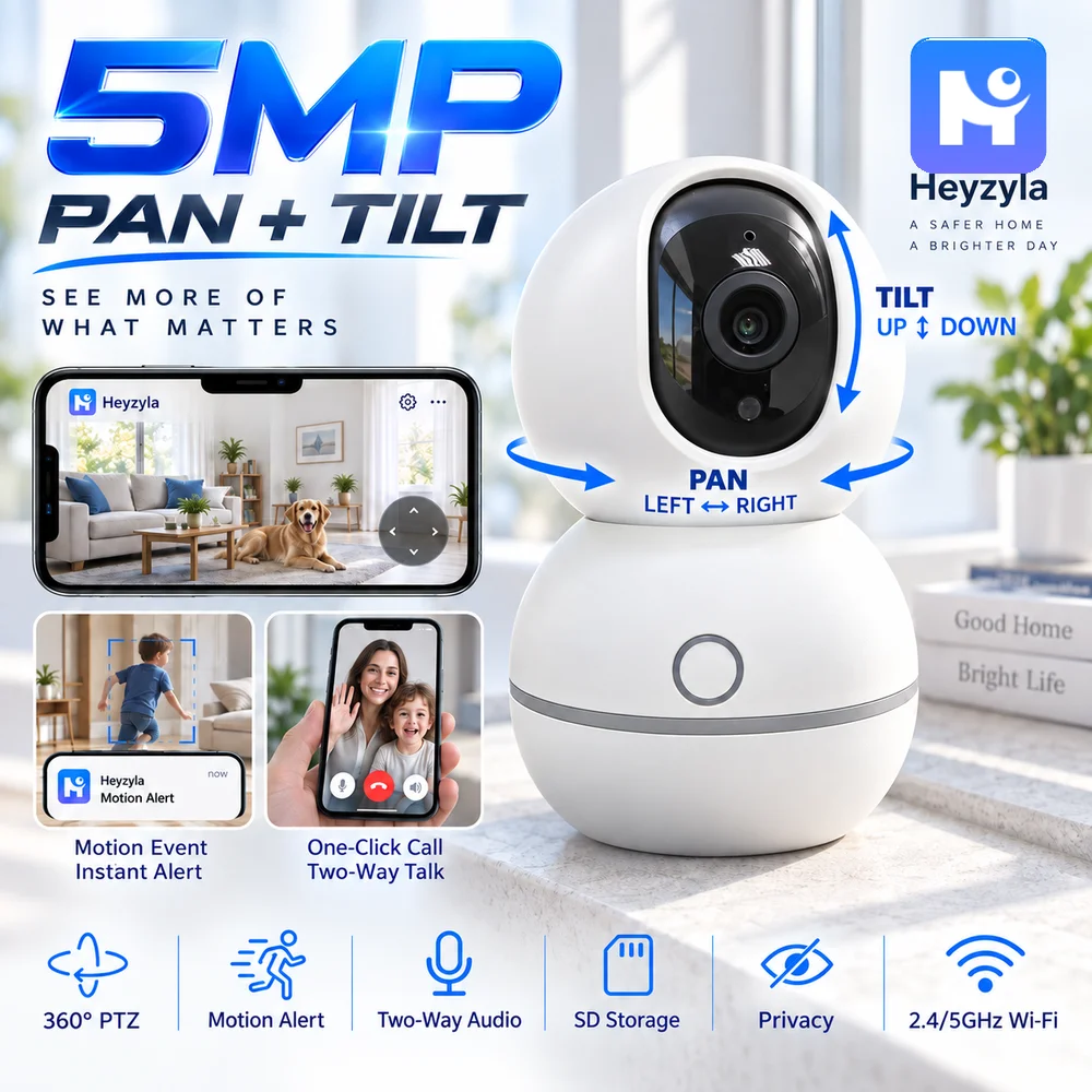 5MP Baby Monitor One-Touch Call 2K WiFi Indoor Camera Auto Tracking Two-Way Audio Pet Monitor Home Security