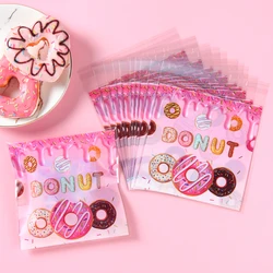 50pcs Donut Party Candy Gift Bags Doughnut Biscuit Packing Bag Wedding Party Gift Bag for Kid Girl Birthday Supplies Baby Shower