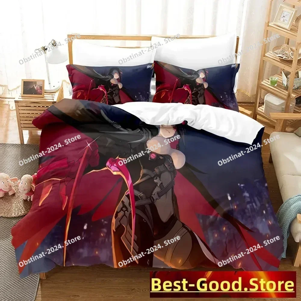 2014 Honkai Impact 3D Printing Comforter Bedding Set,Duvet Cover Bed Set Quilt Cover Pillowcase,King Queen Size Bedding Set Kid