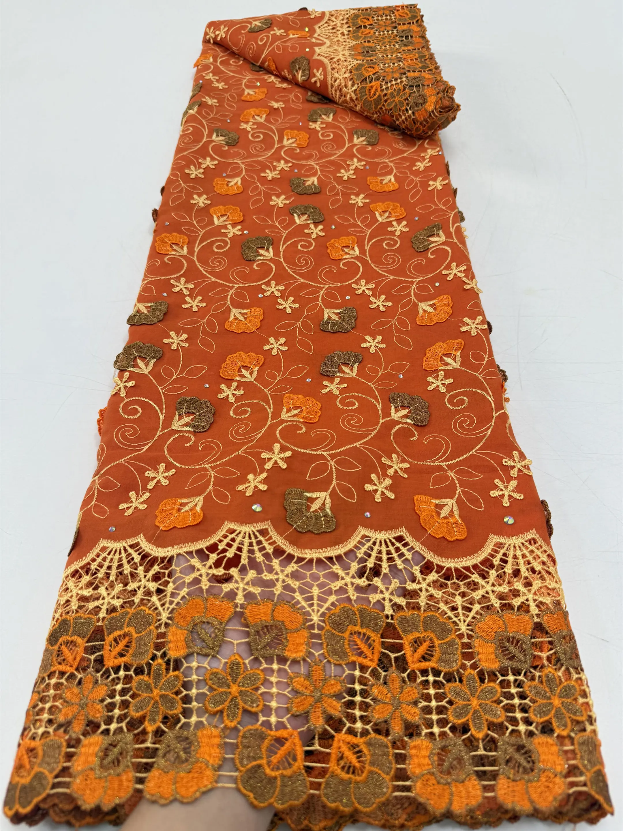Swiss Voile Lace Fabric 3D Flower Applique with Stones Super Quality for african fabric for women Wedding Dress 2026 Material