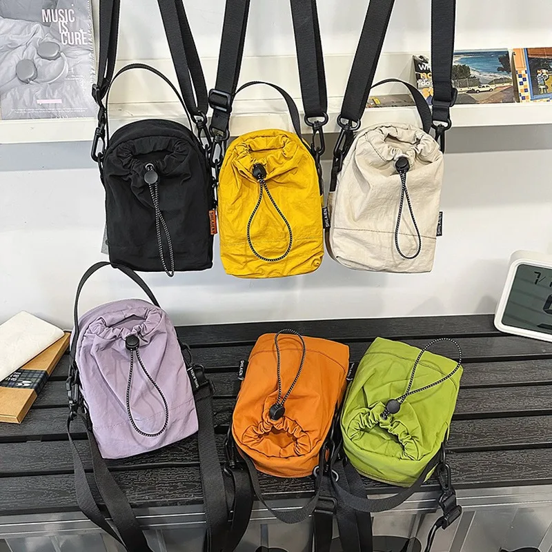 

Portable Shoulder Bags Nylon Waterproof Women Mobile Phone Bags Small Outdoor Sport Man Crossbody Bag Casual Water Bottle Pouch