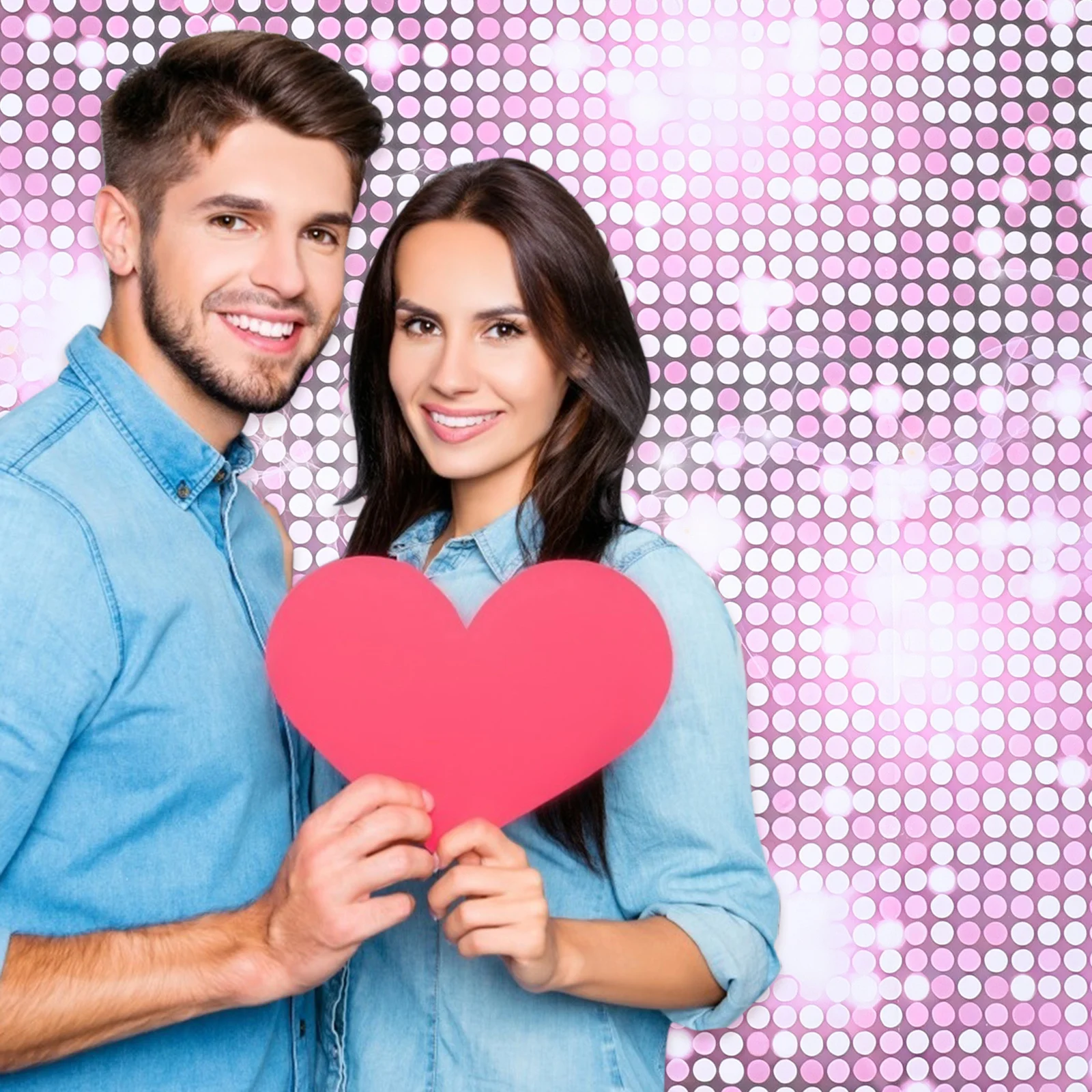 

Magenta Sequin Backdrop Vinyl Durable Shimmering Photography Banner Birthday Party Bachelorette Disco Holiday Decoration