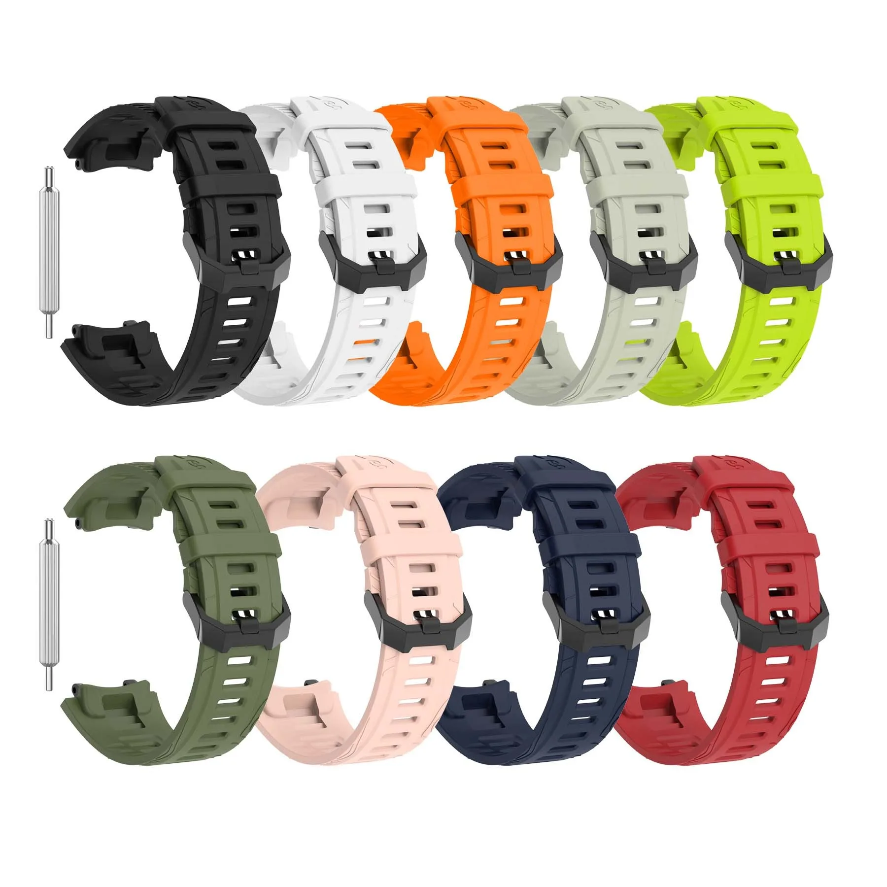 Silikonowy pasek do smartwatcha Amazfit T-REX 3, opaska do zegarka T-Rex3, pasek sportowy z narzędzkiem do montażu. — 2