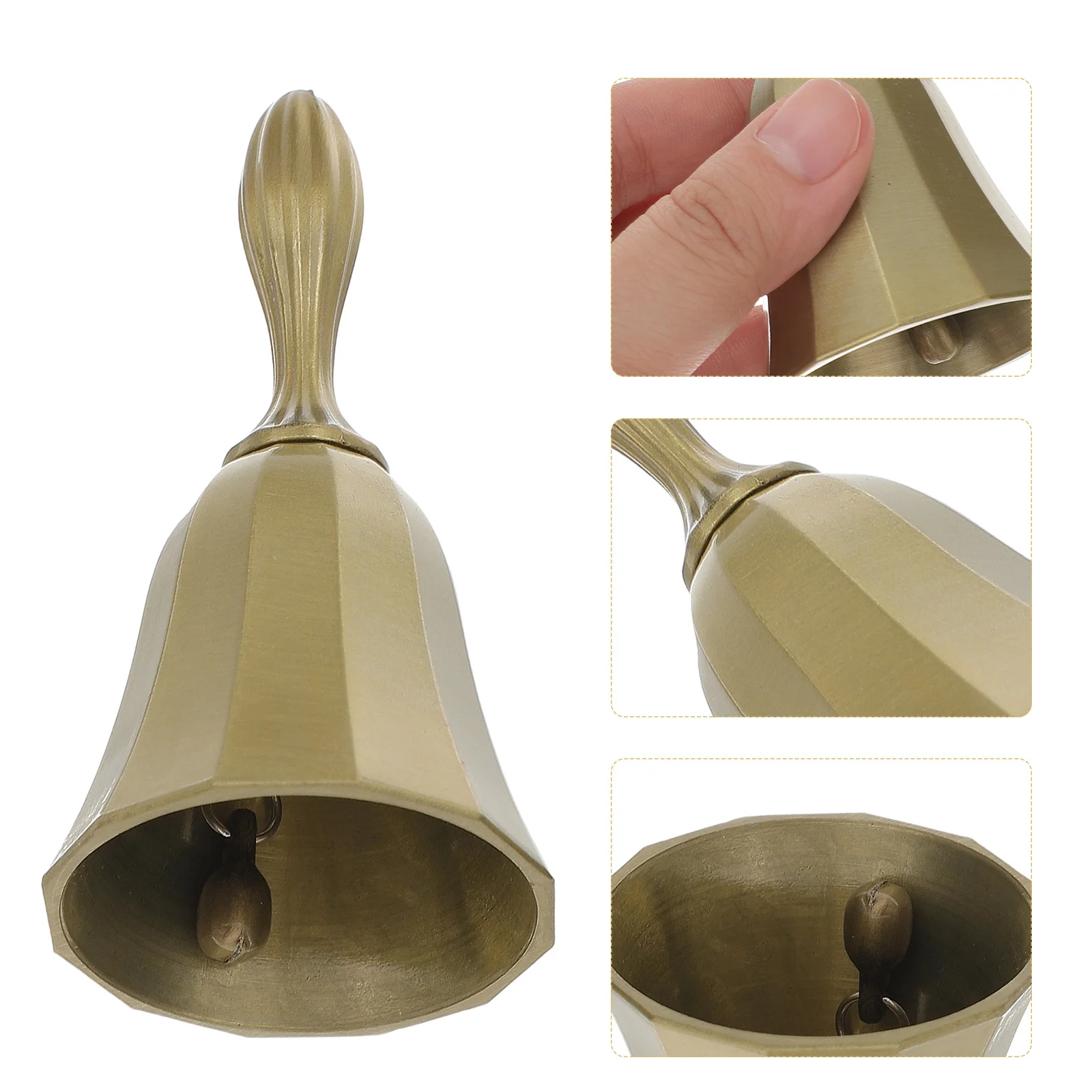 

1pc Alloy Table Bell Vintage Metal Hand Bell For Restaurant Bar Hotel Reception Zinc Silver Golden Desktop Organizer