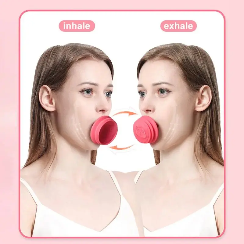 Silica Gel Mouth Jaw Exerciser Slimming Face Lift Tool Chin V Face Lifting Double Thin Wrinkle Removal Blow Breath Exerciser