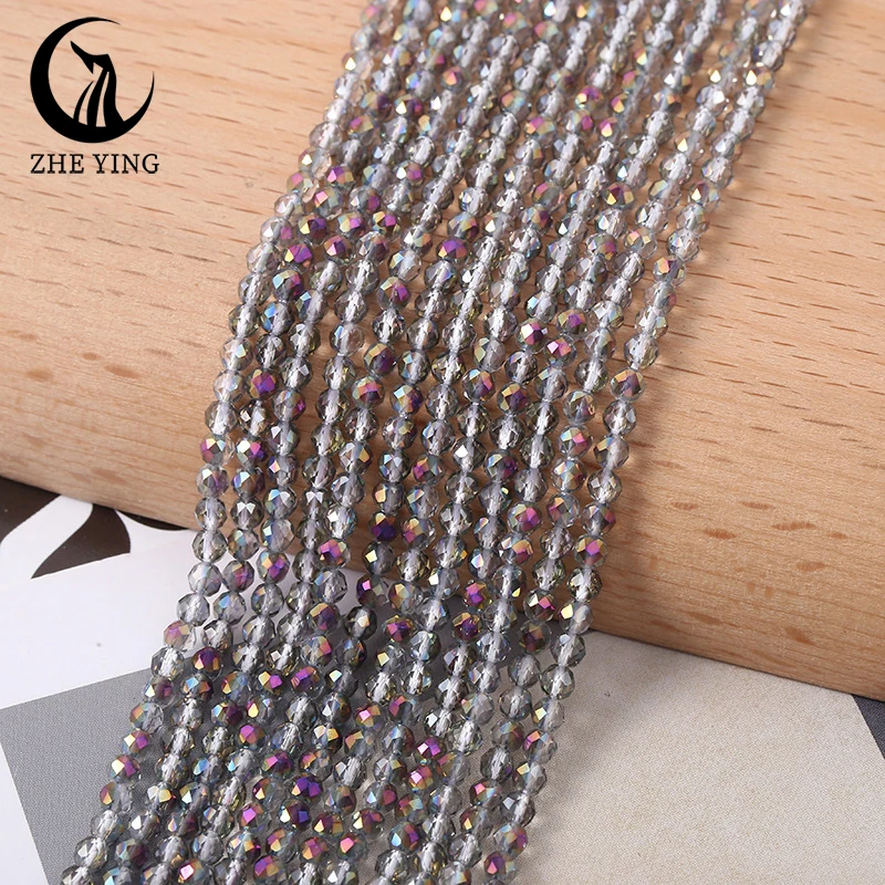 38 Colors Faceted AB Beads Plated 2mm 3mm Crystal Glass Loose Spacer Beads For Bracelet Necklace Jewelry Making DIY 5 Strands