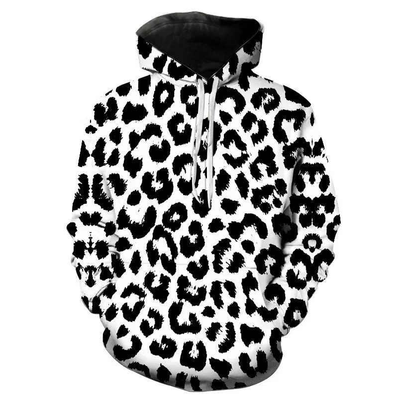 3D Printed Leopard Print Sweatshirt Men Women Children Cool Fashion Hoodie Pullover Long Sleeve Street Wear Kids Boys Girls Top