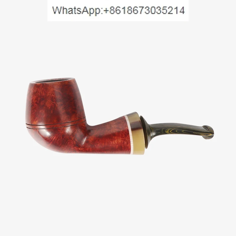 Smoking Accessories  Exquisite Wooden Pattern Tobacco Luxury Pipe Large Air Channel  Wooden Pipe   Handmade