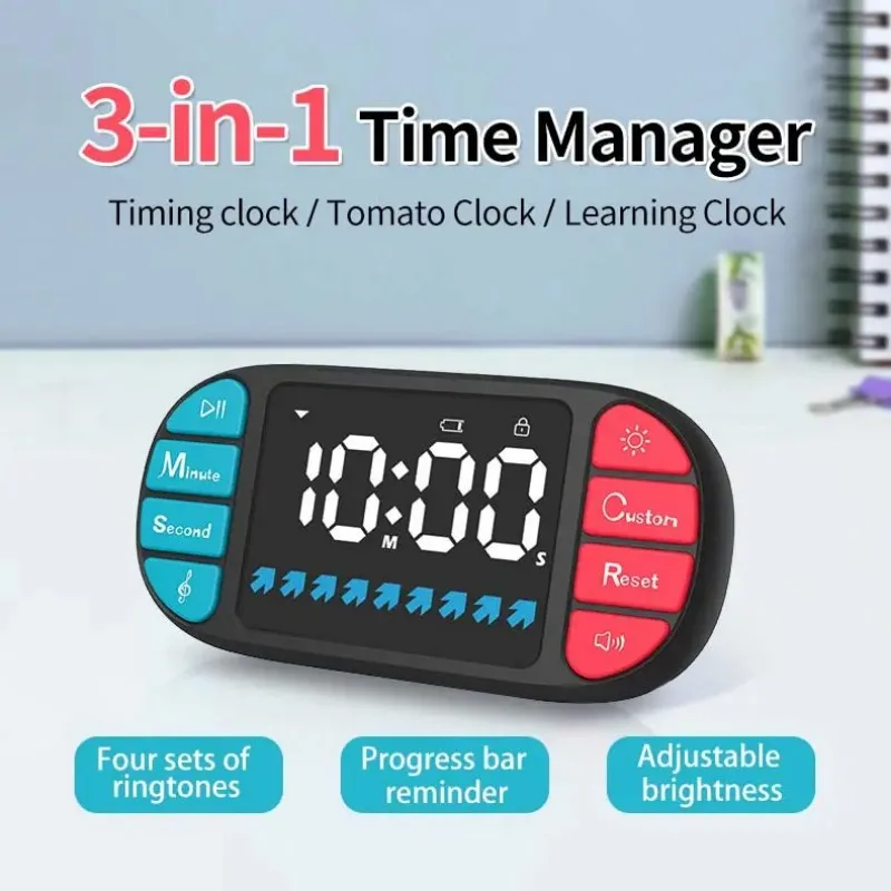 Educational Kids Timer Shaped like Gamepad Console with LED Display Fun Count down Clock Adjustable Study Play Child Lock