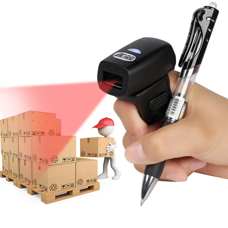

Best Price Cheap Portable Wearable Finger Ring Wireless 2.4G BT 1D 2D Handfree Barcode Scanner Reader