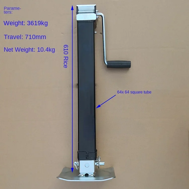 Heavy Duty Square Tube 8000 lb Flatbed Trailer Jack Bracket Leg Foot Support Trailer RV Car Modification Parts