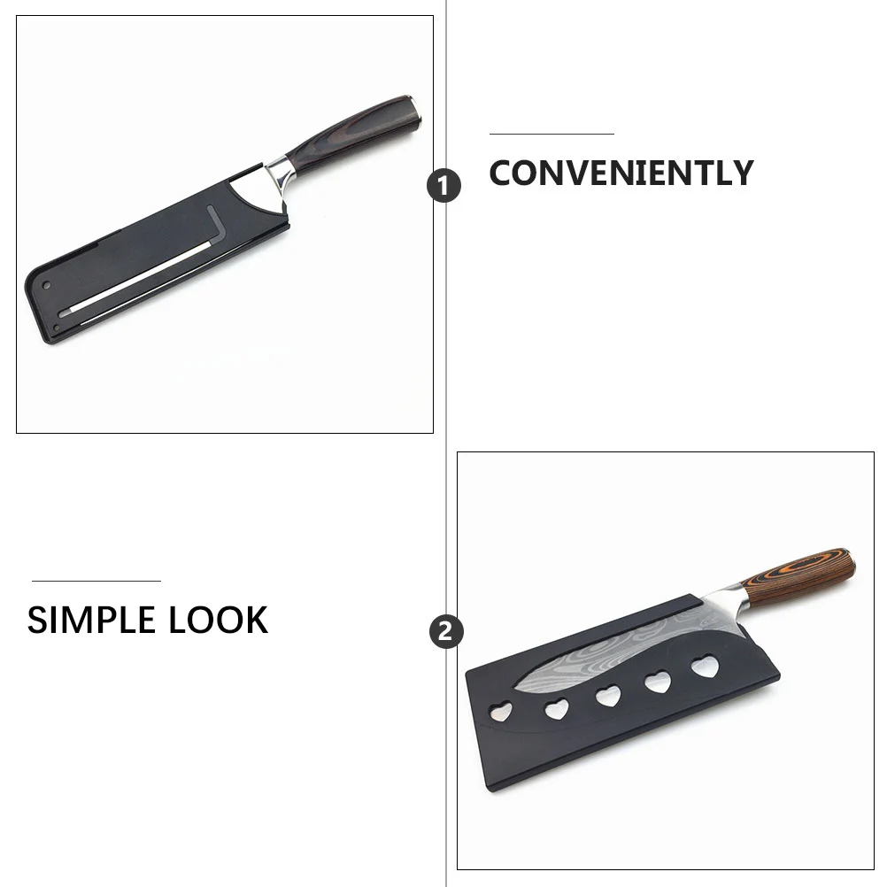

7pcs Knife Storage Covers Plastic Protector Set Safe Kitchen Props Black Fits Paring Utility Boning Santoku Chef Bread