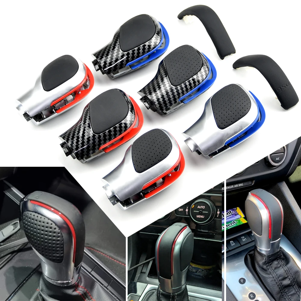 Para VW Golf MK6 MK7 R GTI Passat B7 B8 CC R20 Jetta MK6 GLI DSG perilla de palanca de cambios con cubierta de palanca de cambios de cuero