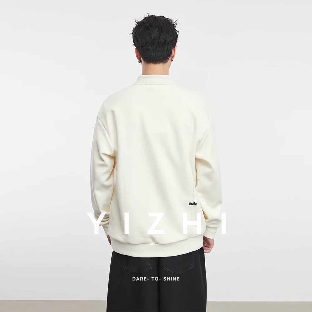 Men's Heavyweight Long Sleeve American Polo Shirt 2025 Autumn Winter New Fashion Lapel Casual Long Sleeve Top Men Polo Shirt