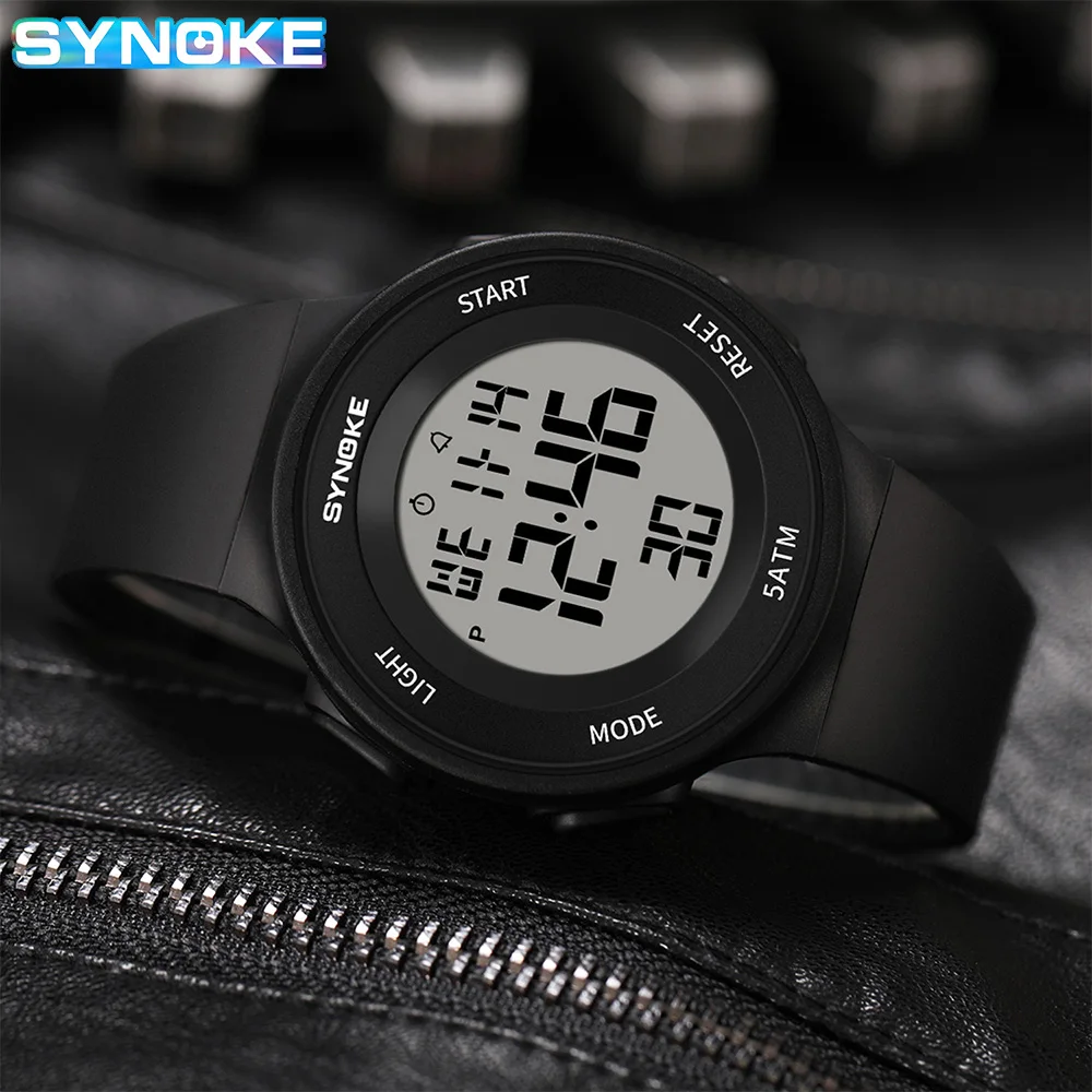 Synoke Digital Watches Lady Sports Luminous Multifunction Waterproof Chrono Wristwatch Outdoor Girls Fashion Student Watch New