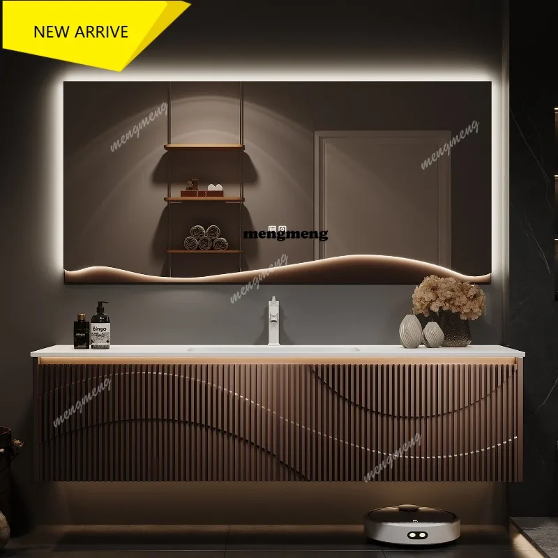 

M138 Solid wood bathroom cabinet combination imported integrated basin washstand hand washbasin