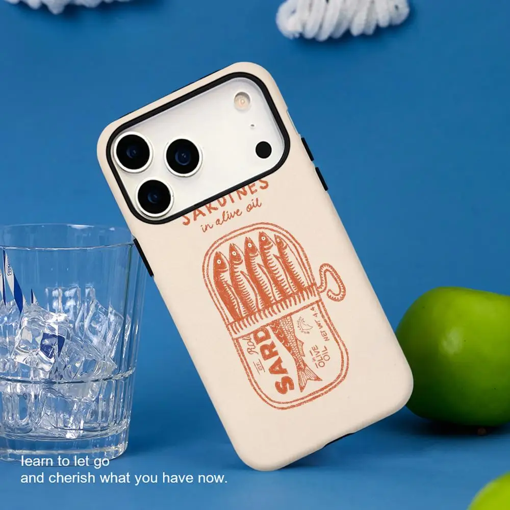 Sardine Cans Retro fashion Design Phone Case Film shell For iPhone 17 16e 16 15 14 13 12 Pro Max Plus XS