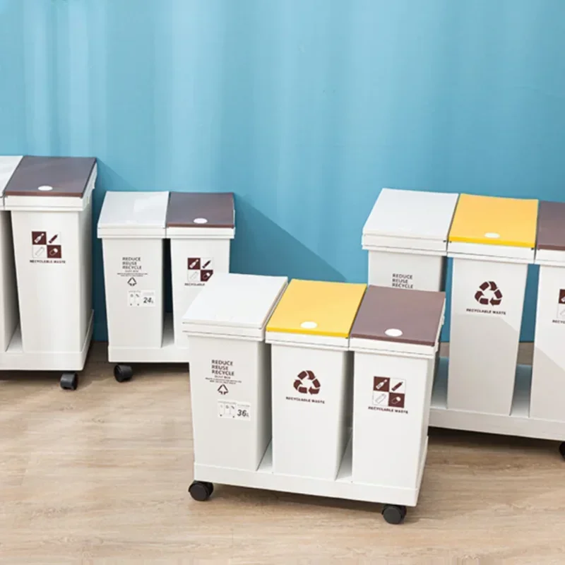 Kitchen Trash Can Wet Dry Separation Garbage Bin Recycling Storage Cube Bathroom and Office Dustbin Waste Management