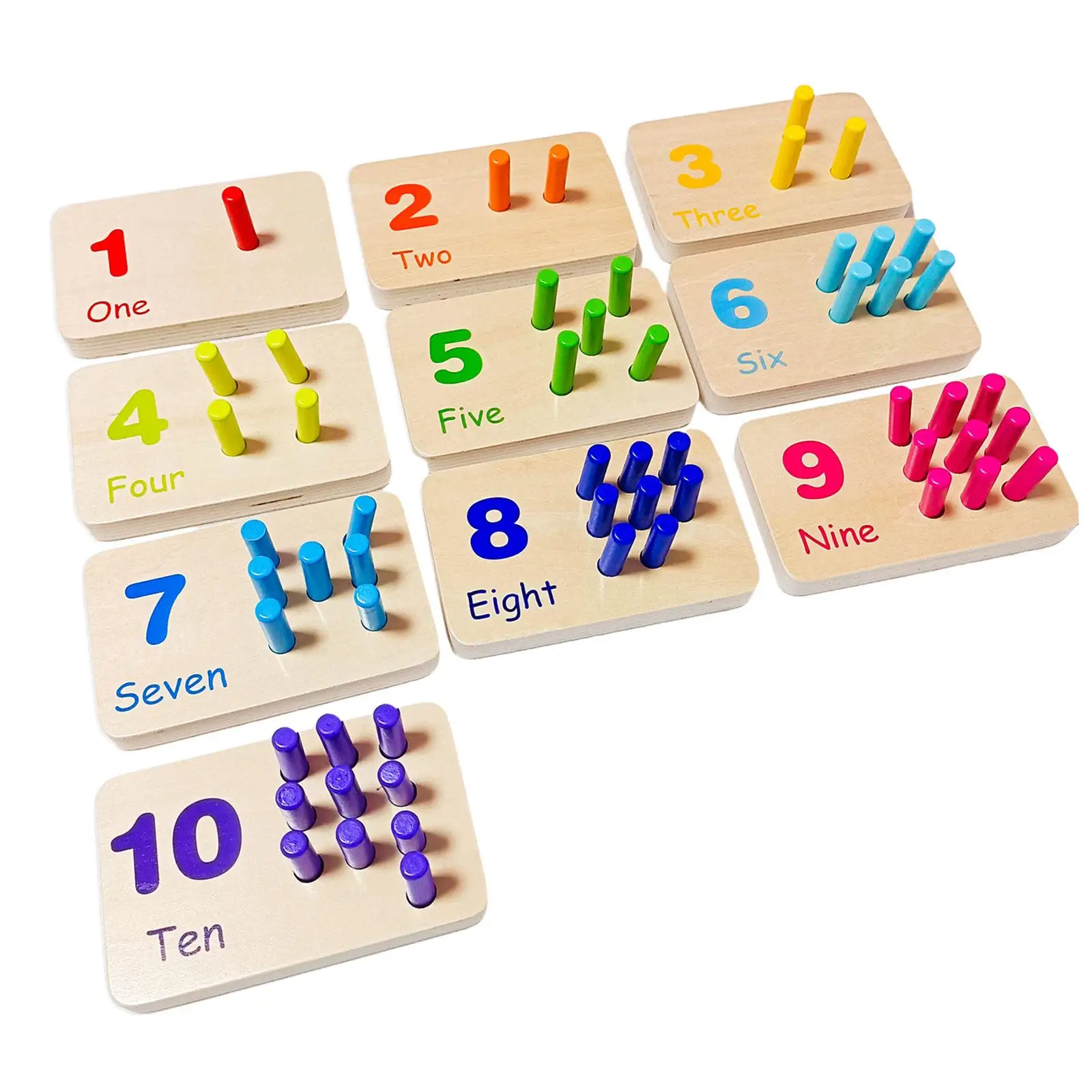 Wooden Counting Number Peg Board Math Manipulatives Materials Portable Montessori Toys Early Learning for Children Boys Girls