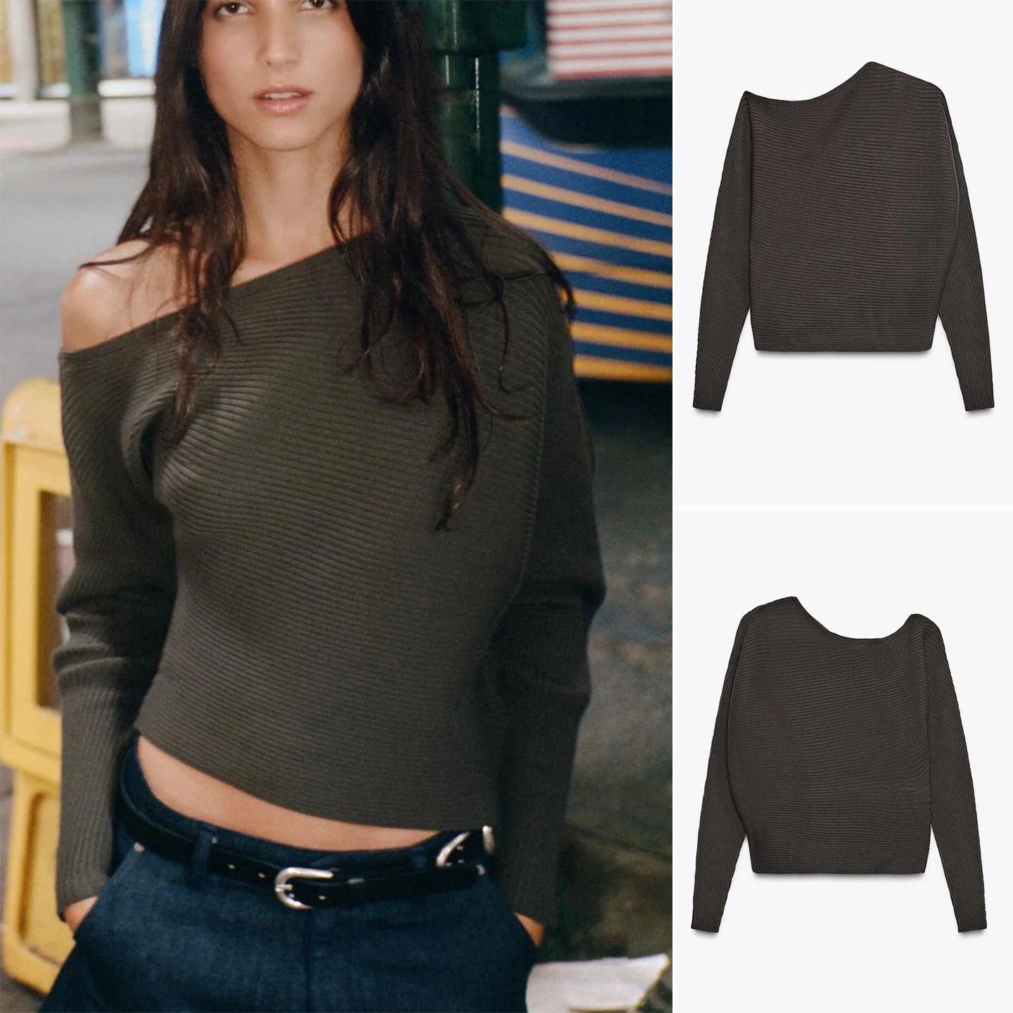 خريف جديد وصول المرأة سليم صالح طويل Sve غير المتماثلة Ne محبوك سترة لينة ألياف البوليستر V-ne الفرنسية Sle