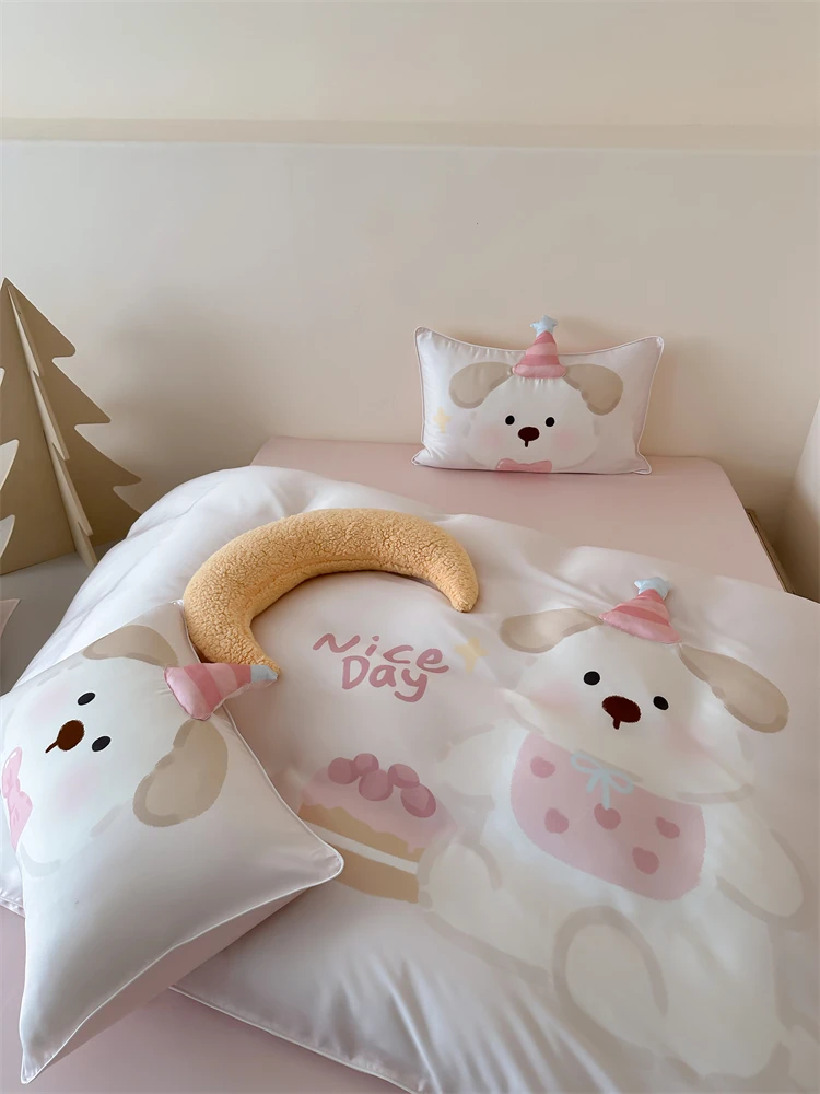 

Летний комплект детского постельного белья класса А из лиоцелла Lancemore: милый мультяшный дизайн, комплект из трех предметов (пододеяльник и простыня) для родителей и детей