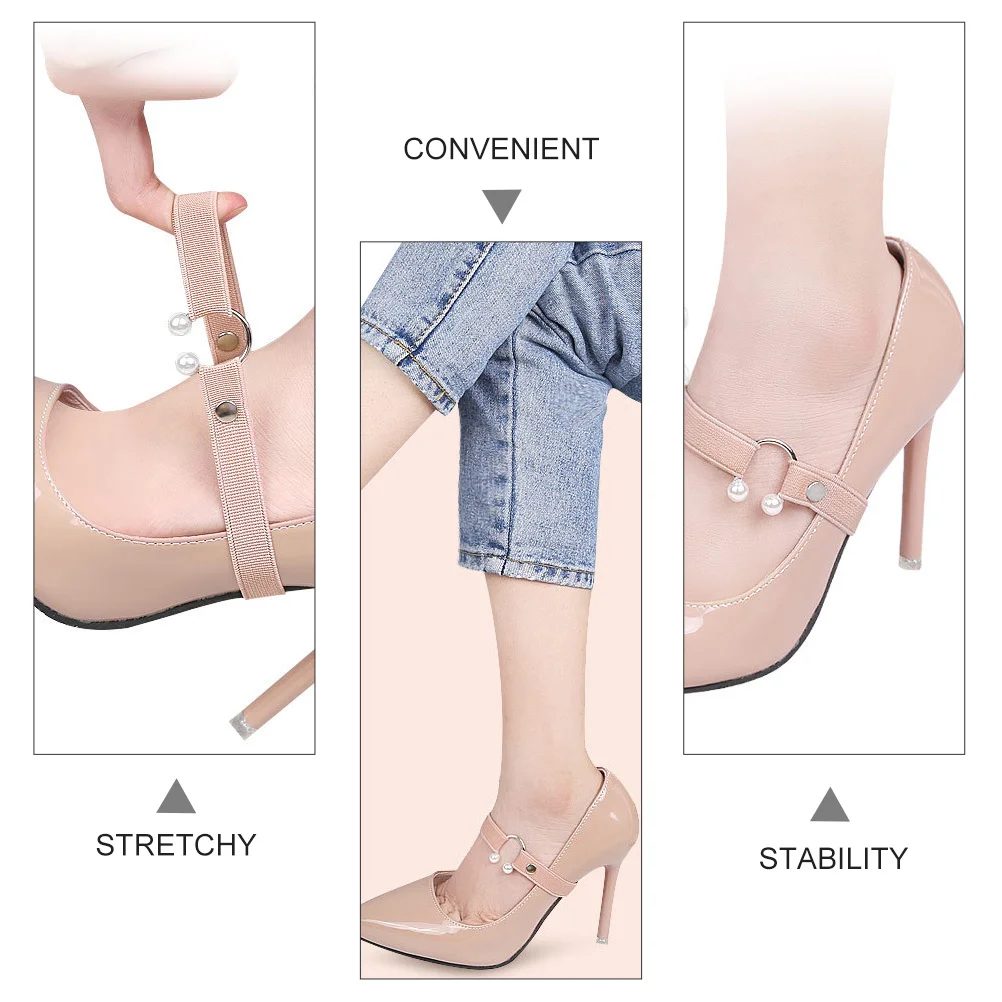 

3Pcs Elastic Shoe Straps Ankle Shoelace Replacement No Buckles Comfortable Anti-Loose Belts High Heels Decoration