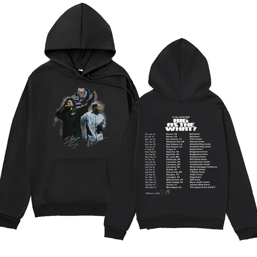 

Drake J Cole Big As The What Tour 2024 Rap Music Tour Graphic Print Hoodies Hip Hop Gothic Streetwear Sweatshirts Men's Women's