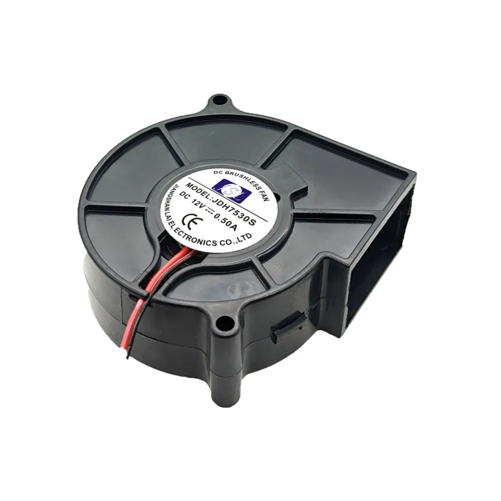 JSL JDH7530S 75 مم × 30 مم DC مروحة نفخ: 12 فولت، 0.50 أمبير، توربو