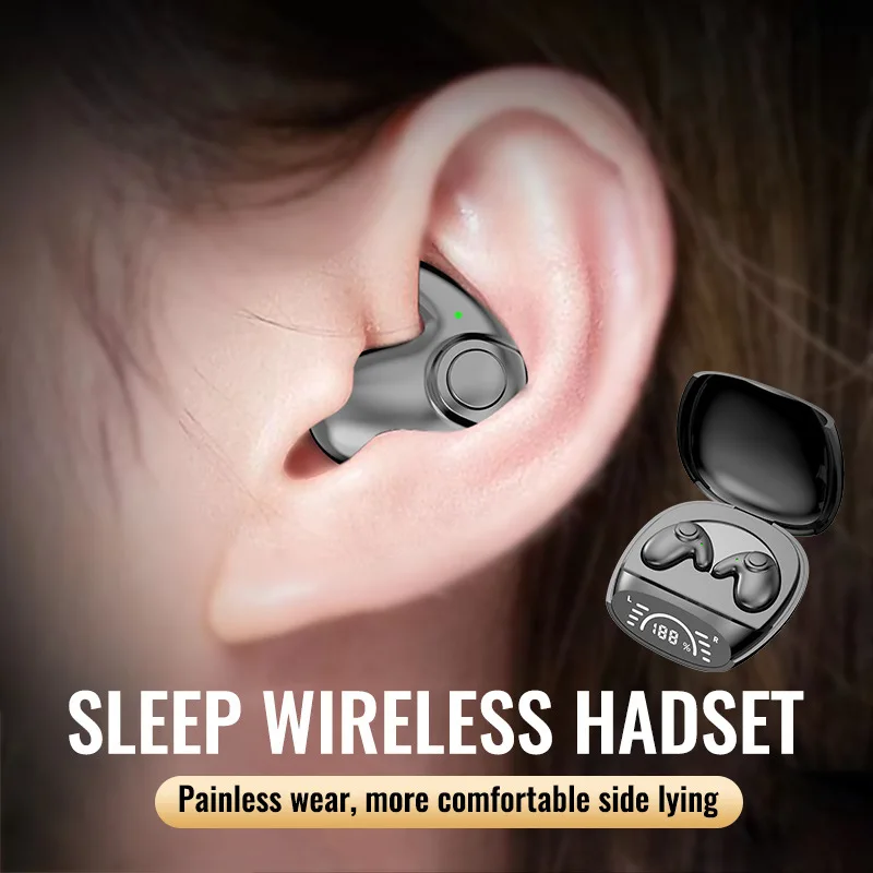 

Sleep Ultra Light Earphone Wireless Bluetooth Lightweight 1 Ear 3.2g Noise Reduction TWS Sport Phone Call Headset Power Display