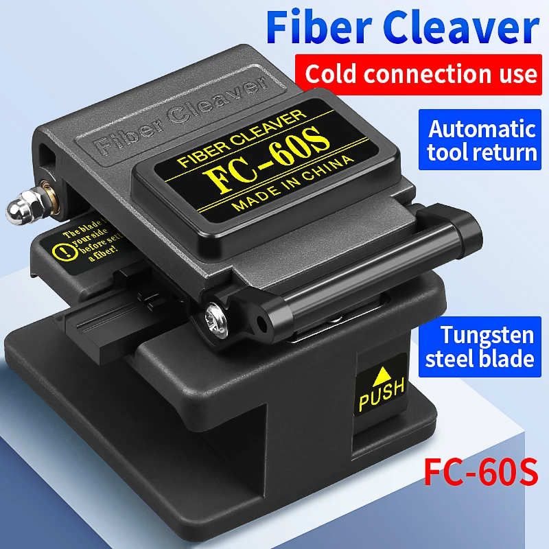 COMPTYCO Economy FC-60S Fiber Cleaver Fiber Optic Cold Connection Cutting Tool FTTH Optical Fiber Cable Cutter Automatic Return