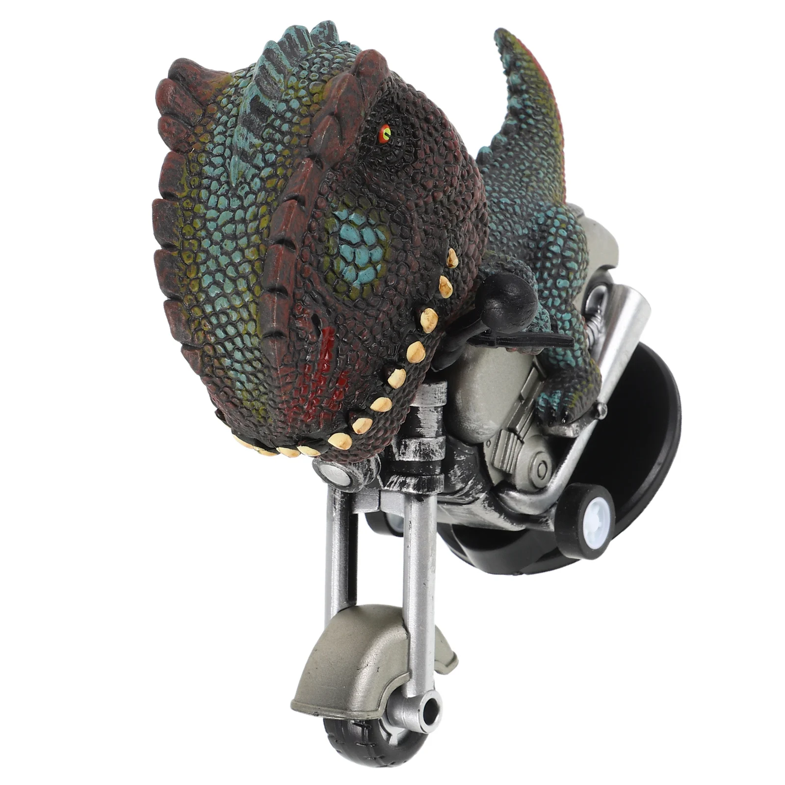 

Tyrannosaurus Motorcycle Rotatable Toy Decorative Models Kids Fun Novelty Dinosaur Ride Statue Inertial Movement Non Remote