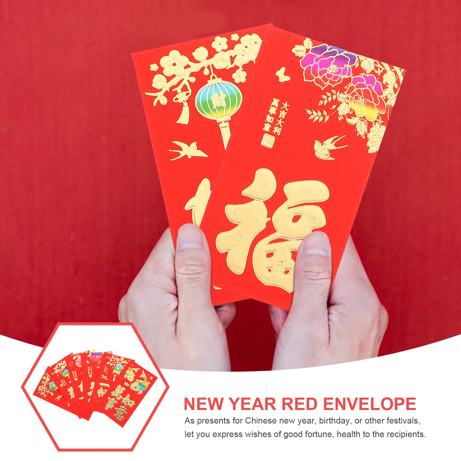 

30pcs Red Envelopes Blessing Money Envelope Gift Red Pocket New Year Traditional Chinese Style Gift Envelope Lucky Favor