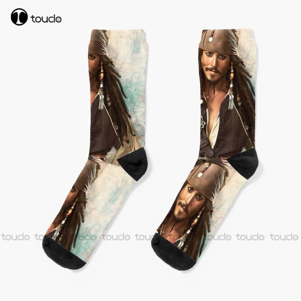 

Jack Johnny Depp Socks Volleyball Socks Fashion Creative Leisure Funny Art Abstract Oil Painting Socks Christmas New Year Gift